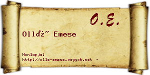 Ollé Emese névjegykártya